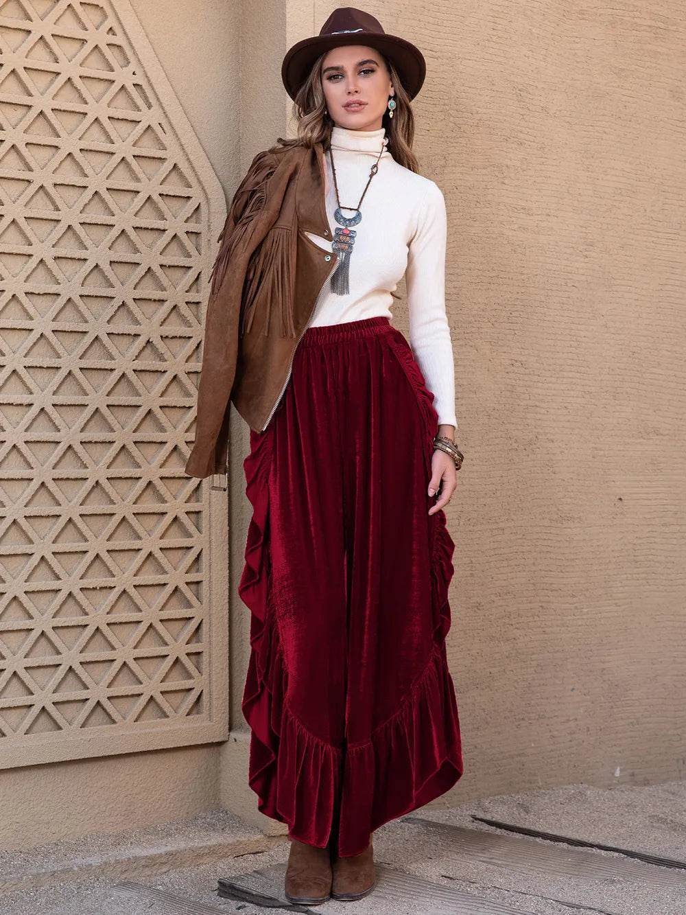 Slit Ruffled Wide Leg Pants Trendsi 4ce9db6b-59ad-4290-aa65-a3ba6b83c6ed-Max