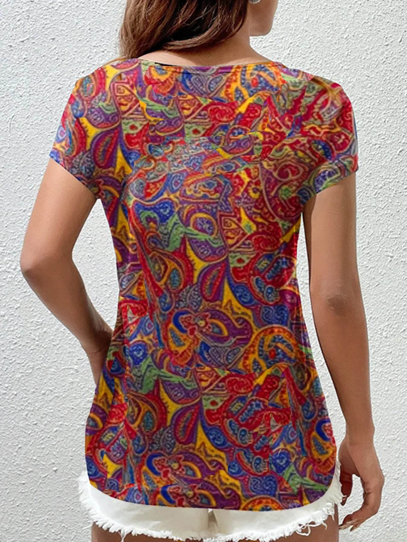 Paisley Print Short Sleeve T-Shirt Trendsi 4cede3f50ef44a109609a5756c354cf5-Max-Origin