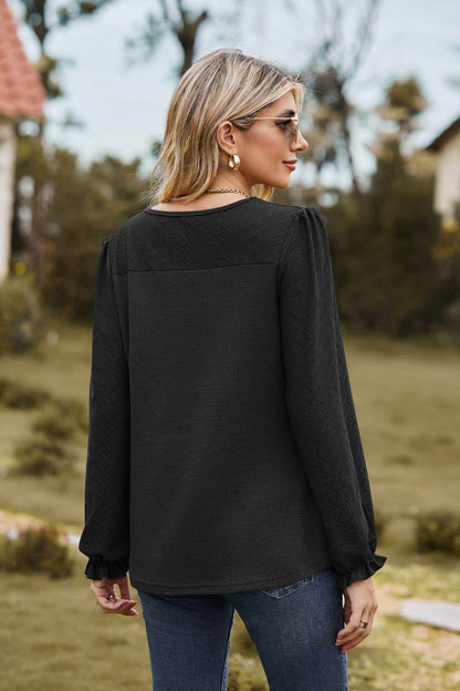 Round Neck Puff Sleeve Blouse Trendsi 4d01e00da8f64db1a07e482e13708df2-Max