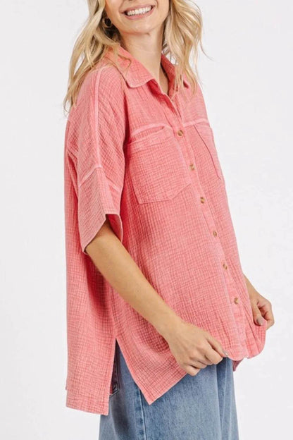 Mittoshop Mineral Wash Gauze Oversized Short Sleeve Shirt Trendsi 4d0904c1-1152-4618-8301-a90bfa92cba6-Max