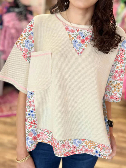 Floral Round Neck Relaxed Fit T-Shirt Beige Trendsi 4db191dea6cc4ccb98514946a4869717-Max-Origin