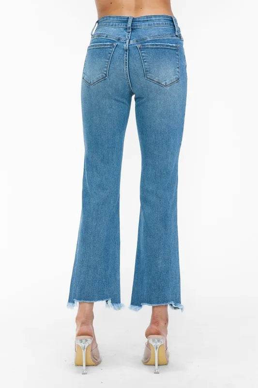 bytos Raw Hem Distressed Mid Rise Crop Jeans Trendsi 4dd9b6c7-9947-436f-adac-38f3f6989298-Max