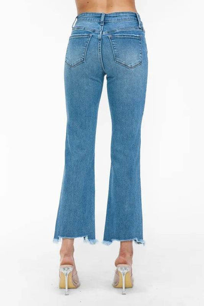 bytos Raw Hem Distressed Mid Rise Crop Jeans Trendsi 4dd9b6c7-9947-436f-adac-38f3f6989298-Max