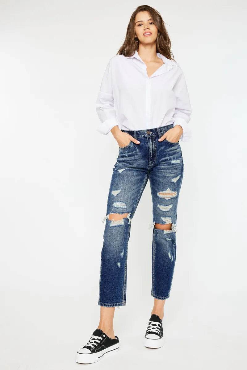 Kancan High Rise Distressed Mom Fit Jeans Trendsi 4dda6e6109fa4ea2bf019265df74846c-Max-Origin