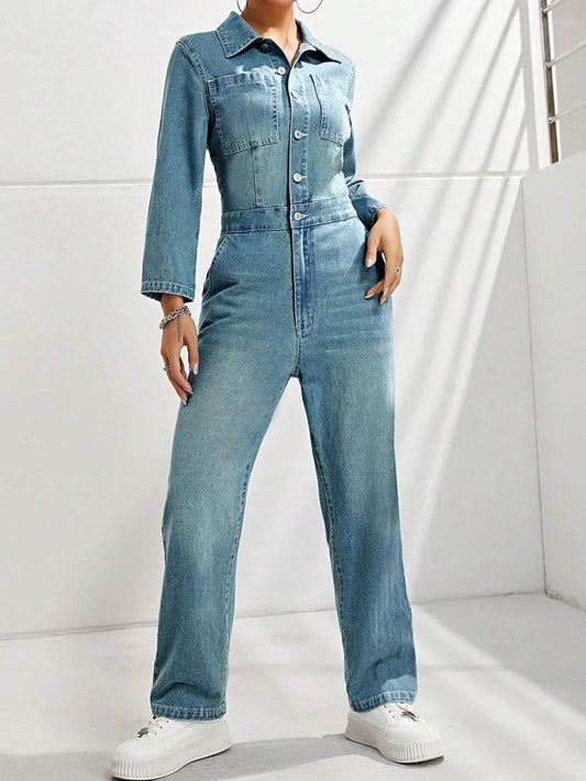 Half Button Long Sleeve Straight Leg Denim Jumpsuit Light Trendsi 4de43112-fac8-4dca-85d9-a61f6784e4ad-Max