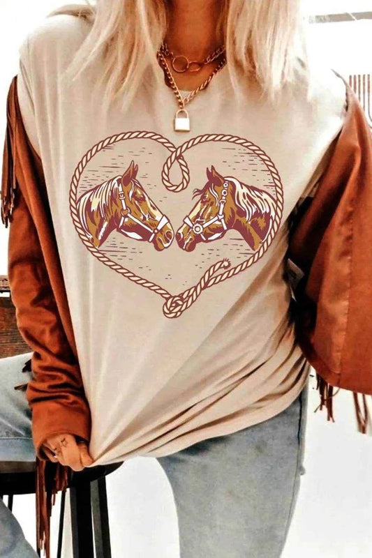 Rodeo Horse Graphic Western Cowgirl T Shirt Khaki Trendsi 4df5726e-1eef-4c24-b582-c997c734e4e7-Max-Origin