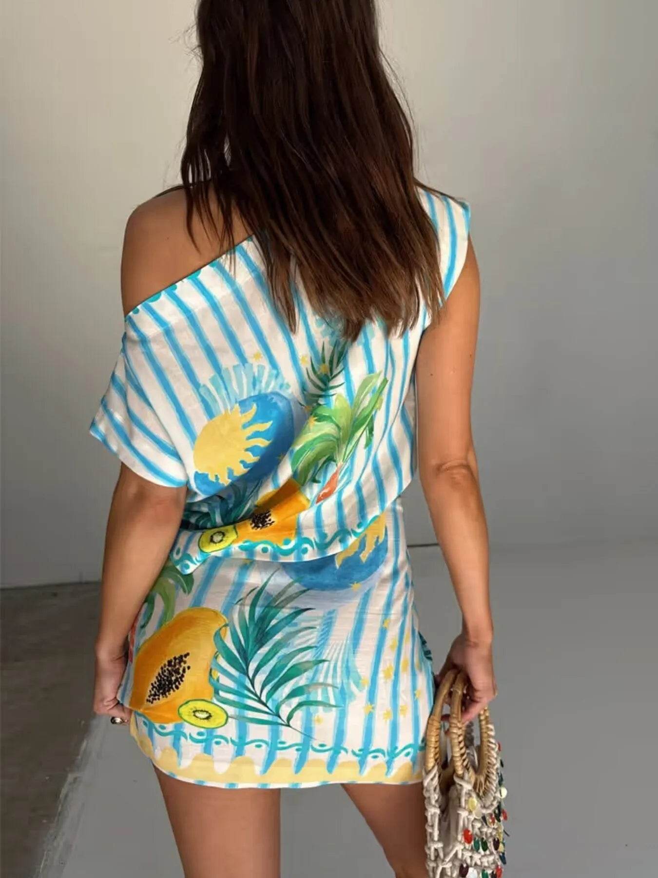 Printed Striped Single Shoulder Top and Skirt Set Trendsi 4df7e6a3b4ad417889719ac8cf4f0d03-Max-Origin