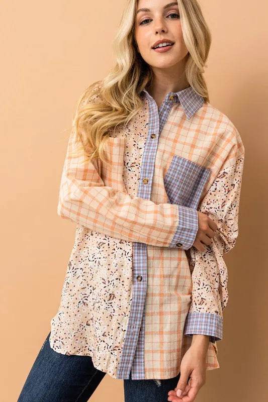 And The Why Floral and Plaid Color Block Shirts with Pocket Trendsi 4e1c3df000a14d41aead20218462880b-Max-Origin