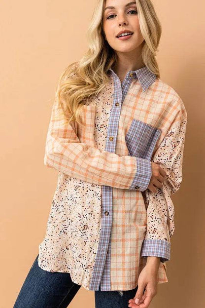 And The Why Floral and Plaid Color Block Shirts with Pocket Trendsi 4e1c3df000a14d41aead20218462880b-Max-Origin