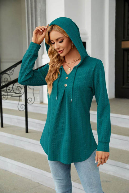 Long Sleeve Hooded Blouse Trendsi 4e29fe4030a649b3b085d624fbeedb98-Max