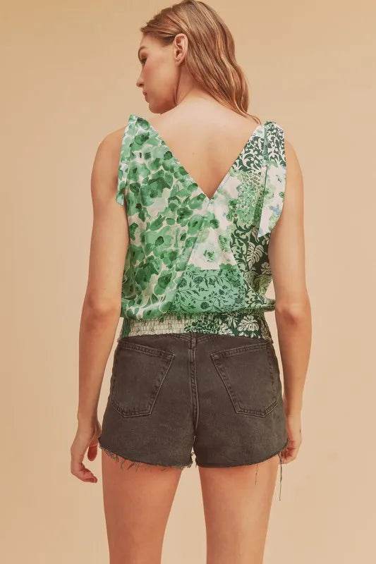 Aemi + Co Smocked Hem Printed Surplice Tank Trendsi 4e528c5e-ff5c-460f-a018-9a5c33bbc891-Max