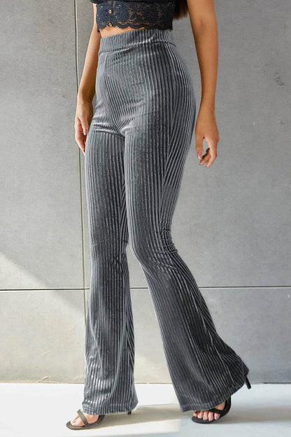 Ribbed High Waist Flare Pants Trendsi 4e7190d3-478f-4ad5-97f3-e93017f632a3-Max