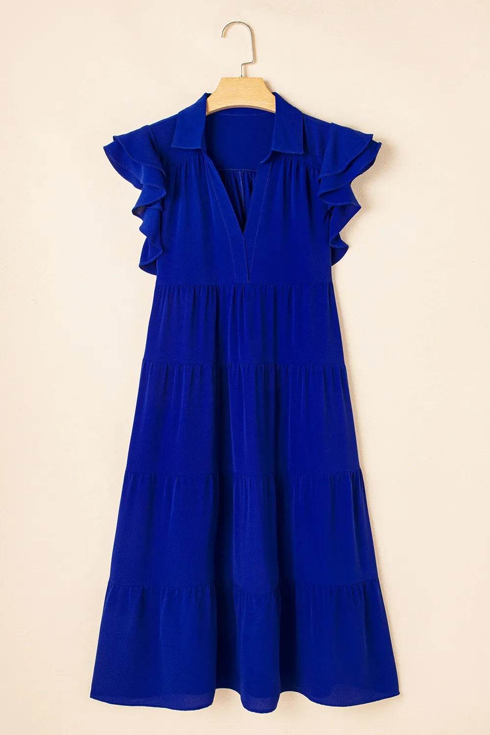 Ruffled Short Sleeve Collared V Neck Tiered Midi Dress Trendsi 4e74ccd4-d7e6-492c-a92e-f9ac60f7eb3e-Max