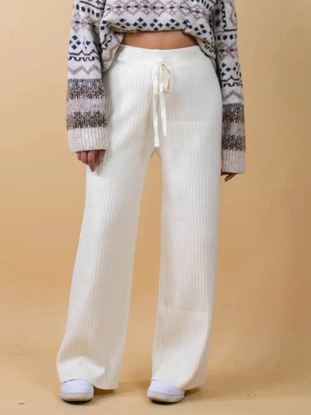 Ribbed Wide Leg Sweater Pants White Trendsi 4eb5f2d9-6ff2-4435-b3b1-6edf5af56d44-Max