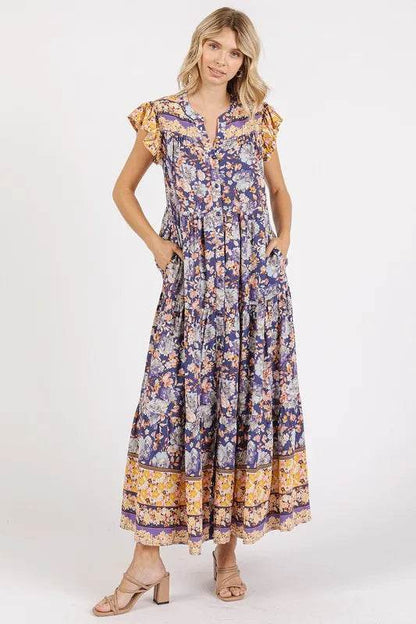 Mittoshop Floral Ruffled Notched Cap Sleeve Maxi Dress Trendsi 4ebaad58-4438-4422-8c50-3b4618f85d98-Max