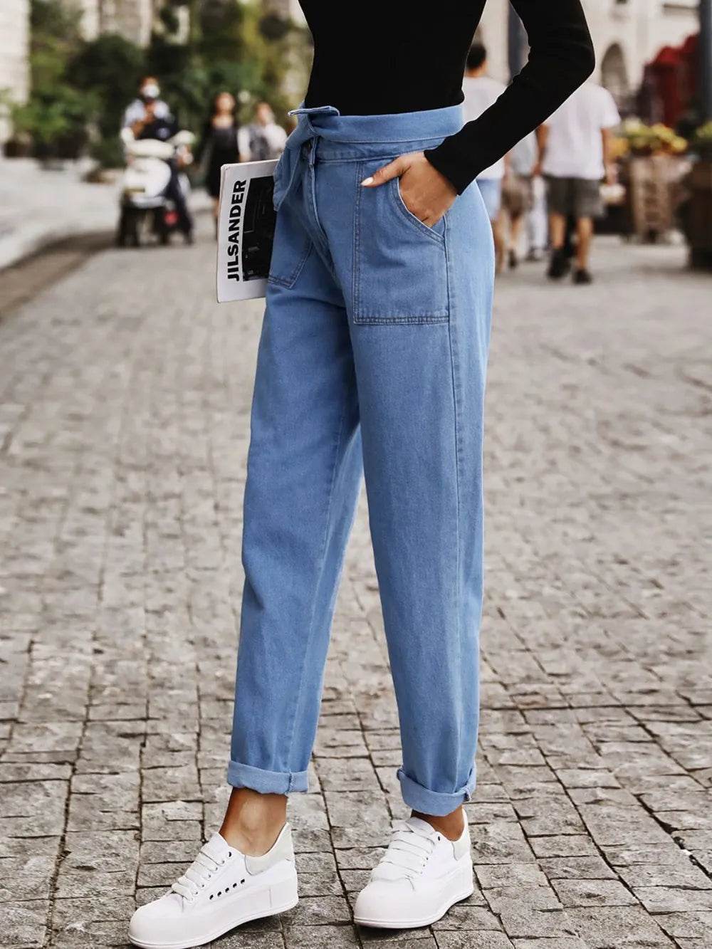 Tied Straight Jeans with Pockets Trendsi 4ebc5c86-7e07-47cb-88bb-2c609243bd10-Max