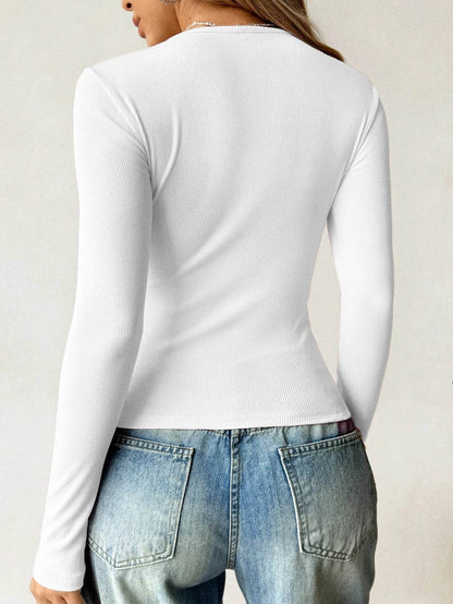 Ribbed Knit Long Sleeve T-Shirt Trendsi 4ec0b1e1-0eb2-4203-8856-94eec50f5a43-Max-Origin