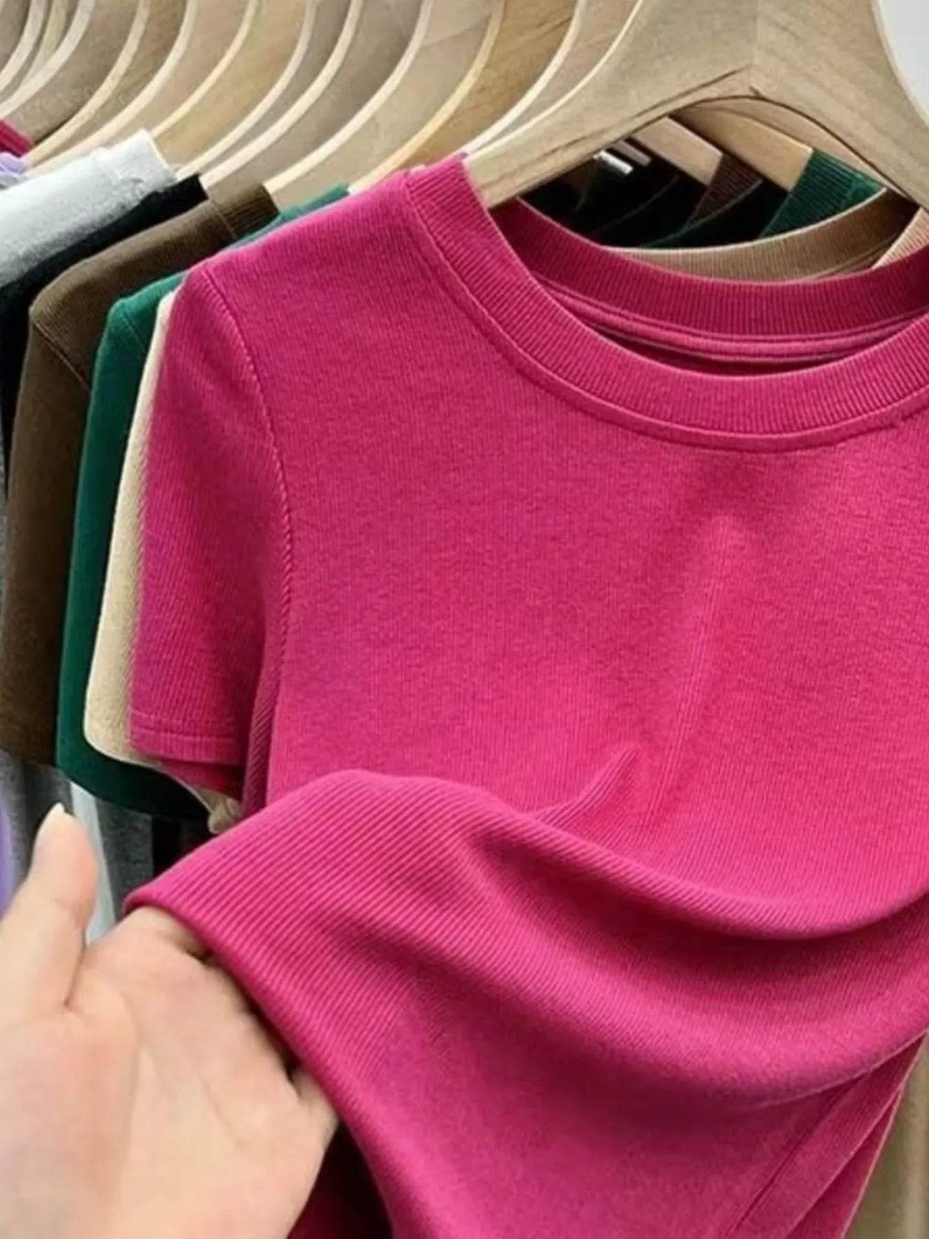 Crew Neck Short Sleeve T-Shirt Trendsi 4ec4ce5f-3811-4389-995c-1828275ecb5b-Max-Origin