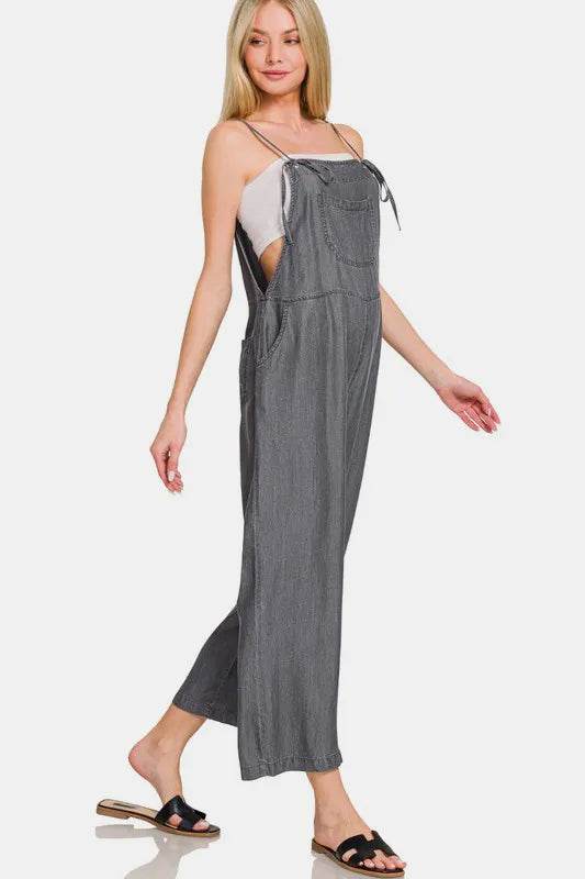 Zenana Washed Adjustable Strap Wide Leg Denim Overalls Trendsi 4ef84755-0594-40e3-b564-9107739da164-Max