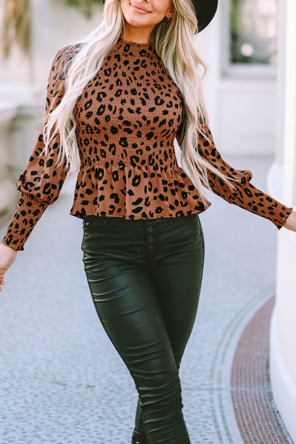 Leopard Smocked Peplum Top Trendsi 4f0052fc43be4e09b3f6e75ac7b1d094-Max