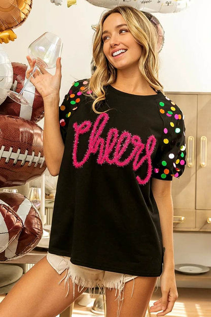 BiBi Metallic Letter Spangle Raglan Puff Sleeve Top Trendsi 4f53088577774c79bb69d49f3ba01d42-Max-Origin