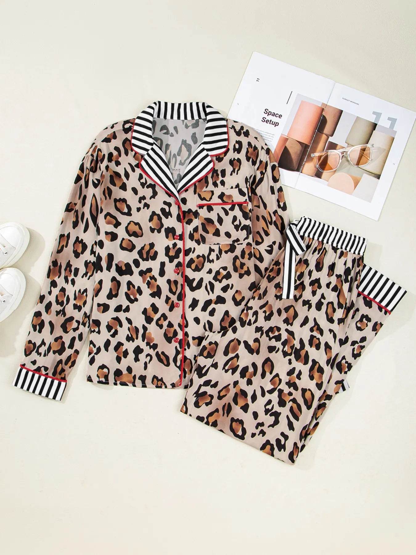 Leopard and Striped Trim Shirt and Pants Set Trendsi 4f5c0958-681b-40ca-9a03-bd2bbd6f06e4-Max-Origin