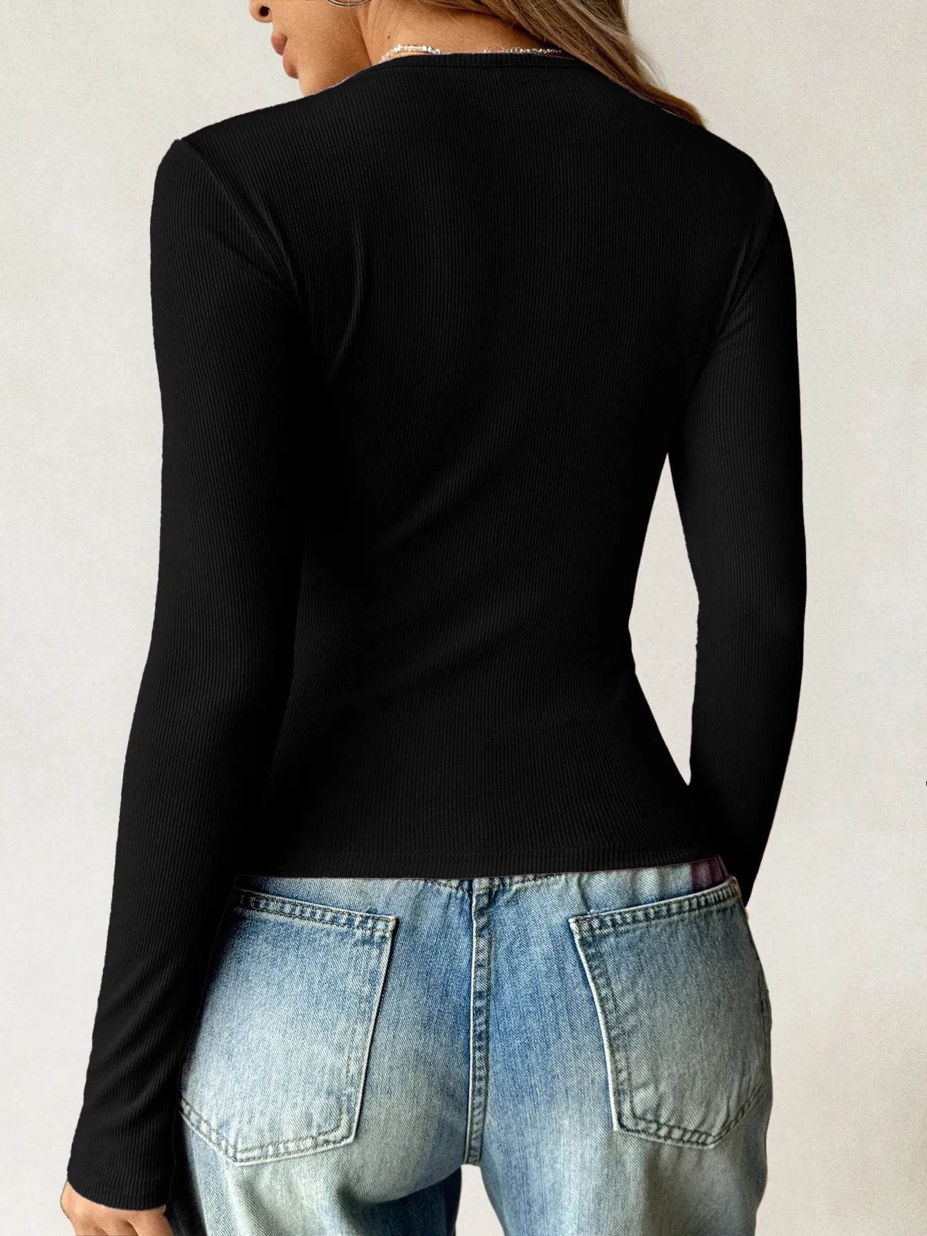 Ribbed Knit Long Sleeve T-Shirt Trendsi 4fc9177a-a901-4c48-89e4-e1c24426ddb1-Max-Origin