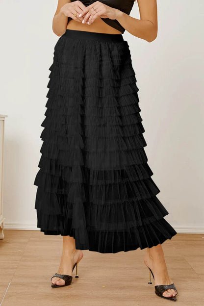 Ruched High Waist Tiered Skirt Black Trendsi 5023fd36-74ea-4e03-b9ce-1f7df89a7ddf-Max
