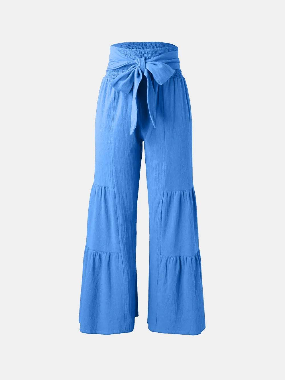 Tied Ruched Wide Leg Pants Trendsi 503f7c06-46ce-4191-975e-267e0649ab87-Max