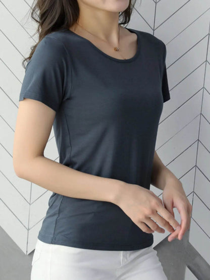 Round Neck Short Sleeve T-Shirt Dusty Blue Trendsi 50536bd7-0b0b-46ab-8e3c-b2377b8cd63d-Max-Origin