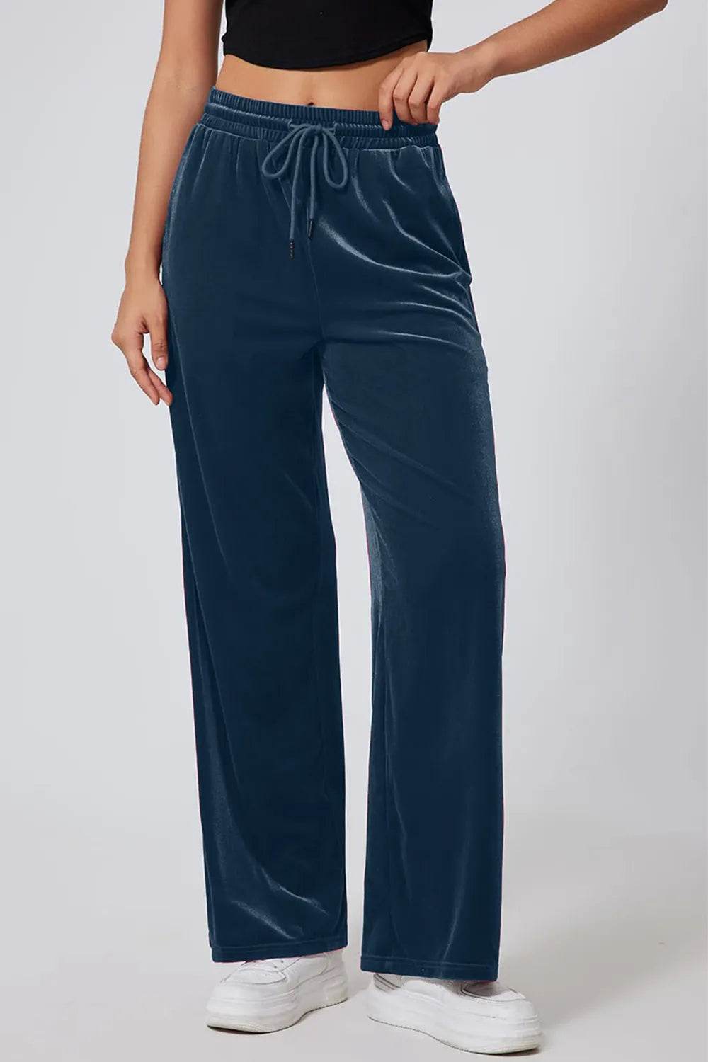 Drawstring Elastic Waist Straight Leg Pants Trendsi 50839255-6340-439f-b286-570420b9bb67-Max