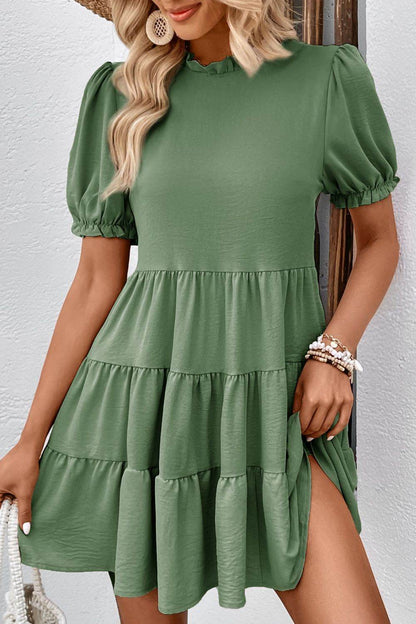 Perfee Puff Sleeve Tie Back Tiered Dress Matcha Green Trendsi 50981804afe144b0881d21ad8838659c-Max