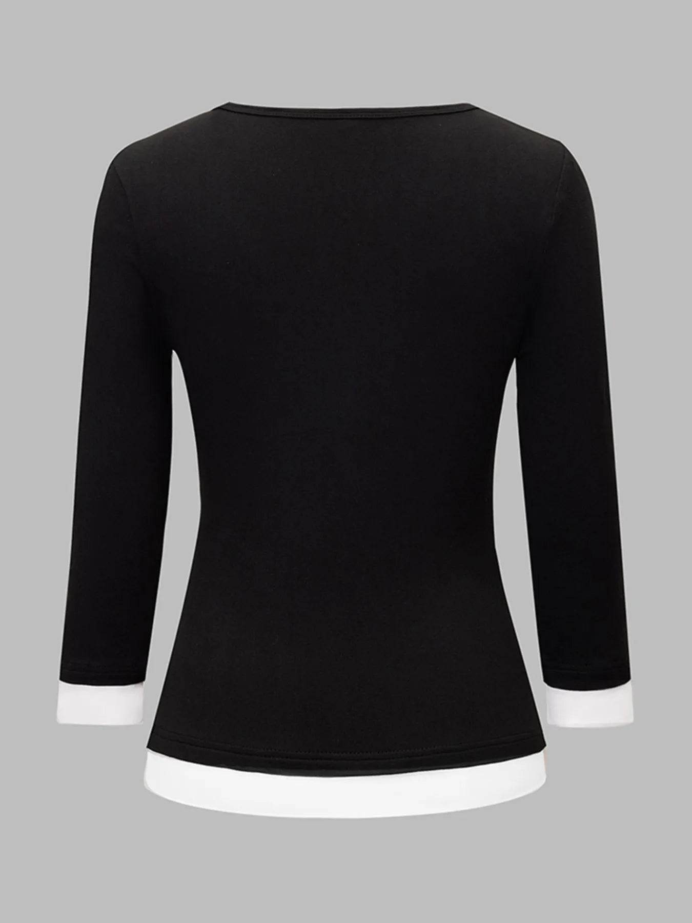 Contrast Trim Long Sleeve T-Shirt Trendsi 50dab5996bb94862a067a5d7e2cc631b-Max-Origin