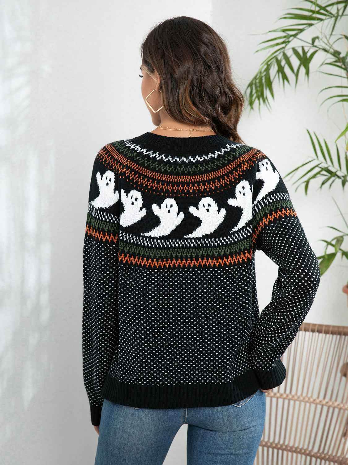 Ghost Button Up Long Sleeve Cardigan Trendsi 50fc7c1279f14ce18659e0c8d2cd4d6a-Max