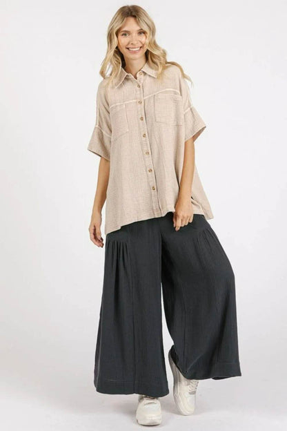 Mittoshop Mineral Wash Gauze Oversized Short Sleeve Shirt Trendsi 51931181-7587-4812-bca2-ba2dbeb8de74-Max