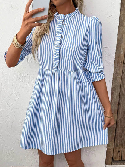 Striped Half Sleeve Mini Shirt Dress Trendsi 51a8c7e7-8454-46fb-a67c-8a08a8d6464c-Max-Origin