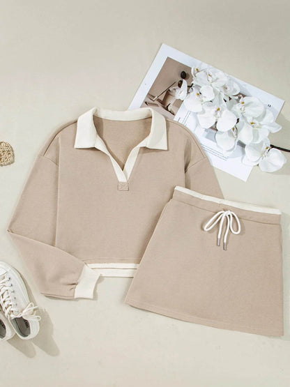 Contrast Collared Neck Top and Drawstring Mini Skirt Set Trendsi 51bee670-4c98-41f9-acb3-837fb26ca774-Max-Origin