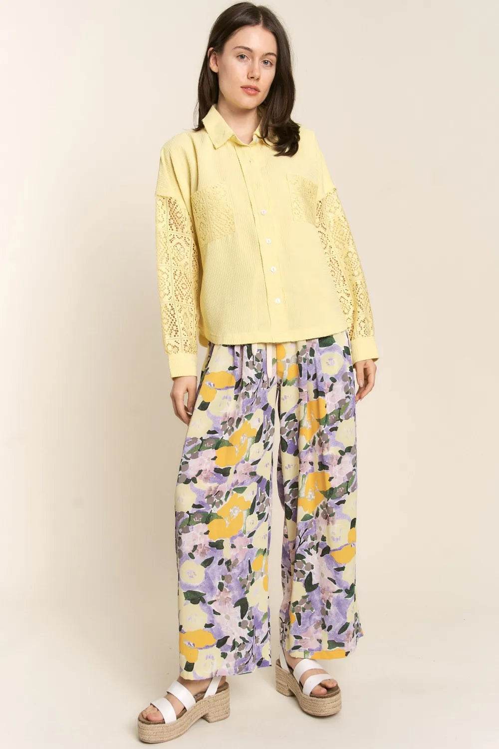 J.NNA Button Down Lace Long Sleeve Waffle Shirt Trendsi 51c2999c-fd18-4bd4-bf60-0f6a9aac4196-Max