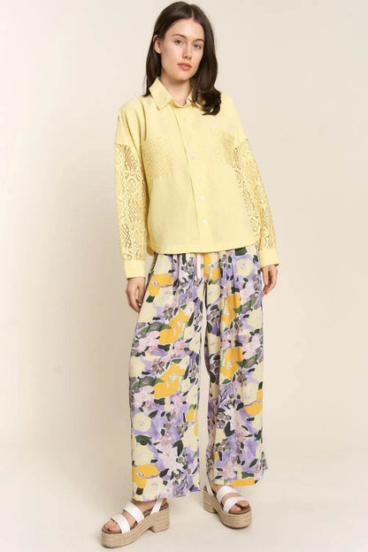 J.NNA Button Down Lace Long Sleeve Waffle Shirt Trendsi 51c2999c-fd18-4bd4-bf60-0f6a9aac4196-Max