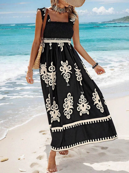 Smocked Printed Wide Strap Maxi Dress Trendsi 51cfeba3-cc97-45dd-9f53-2333d9a052be-Max-Origin