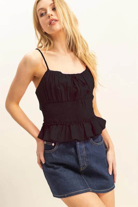 HYFVE Poplin Smocked Waist Summery Cami Top BLACK Trendsi 51d763fc-b44e-4ad6-b56b-0c5fb86cb237-Max-Origin