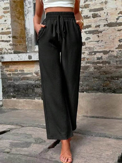 Tied High Waist Wide Leg Pants with Pockets Black Trendsi 5266a745-f765-41a9-b9df-15b952a3808b-Max