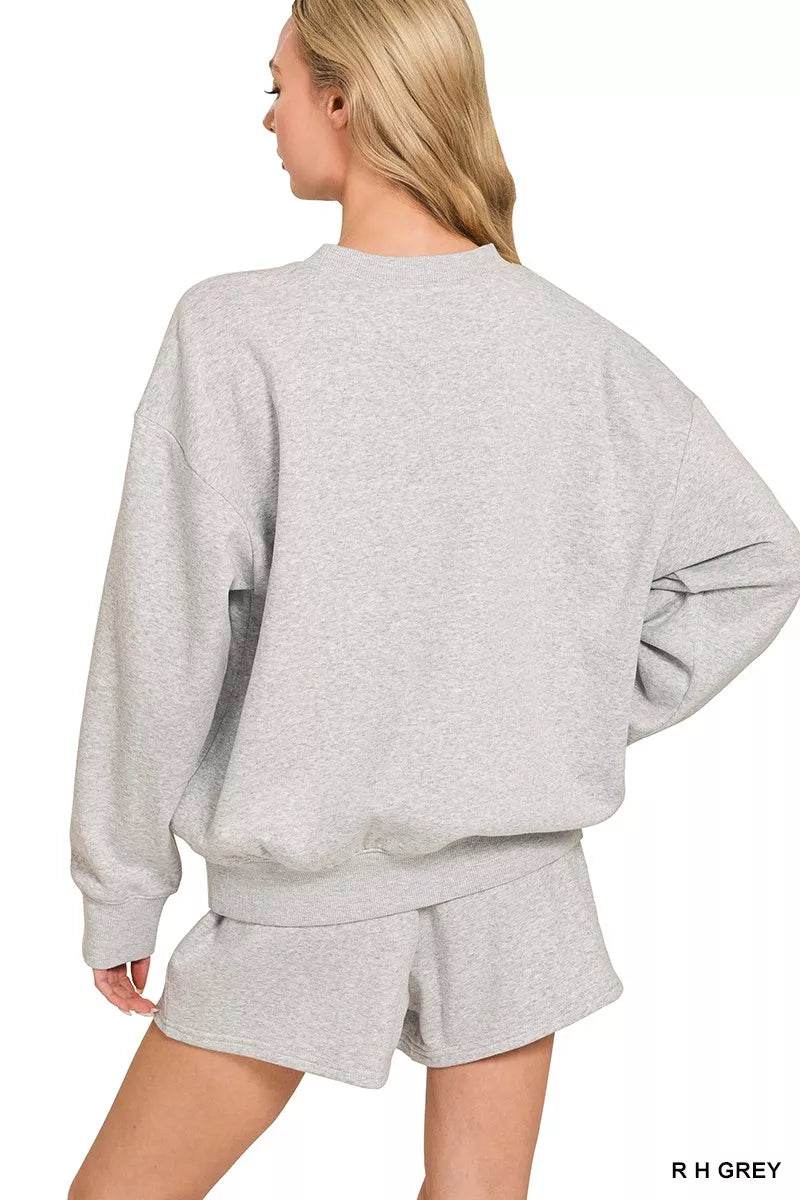 Zenana Fleece Long Sleeve Sweatshirts & Shorts Set Trendsi 52a2e4bcb1d34f3fa9ad603301dec85f-Max-Origin