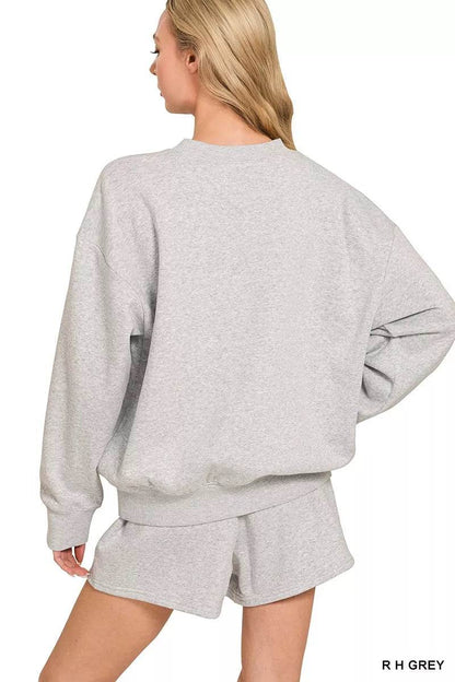 Zenana Fleece Long Sleeve Sweatshirts & Shorts Set Trendsi 52a2e4bcb1d34f3fa9ad603301dec85f-Max-Origin