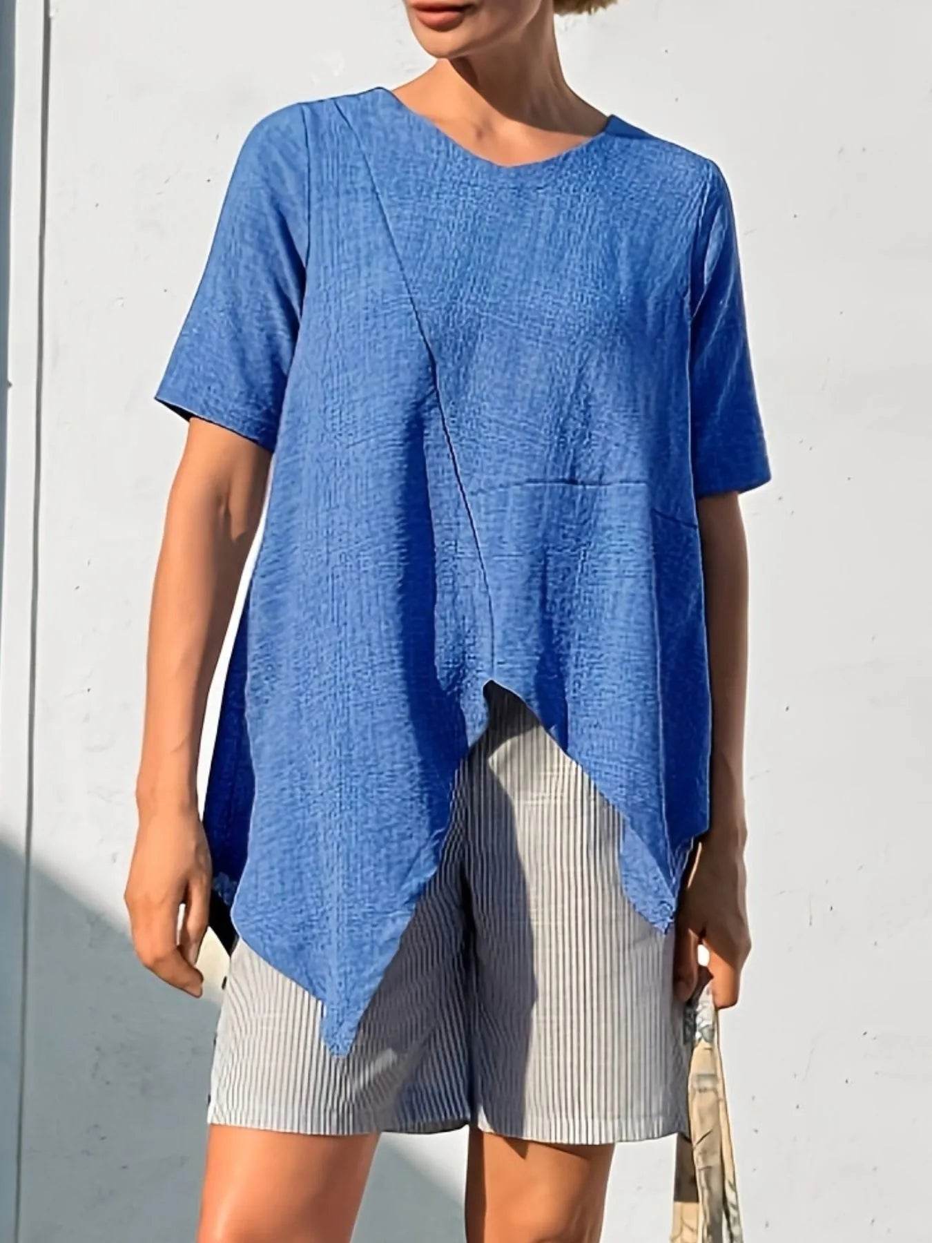 Asymmetric Hem Relaxed Fit T-Shirt Trendsi 52dc2d55-c59e-4b91-9b87-cfa8737c8078-Max-Origin