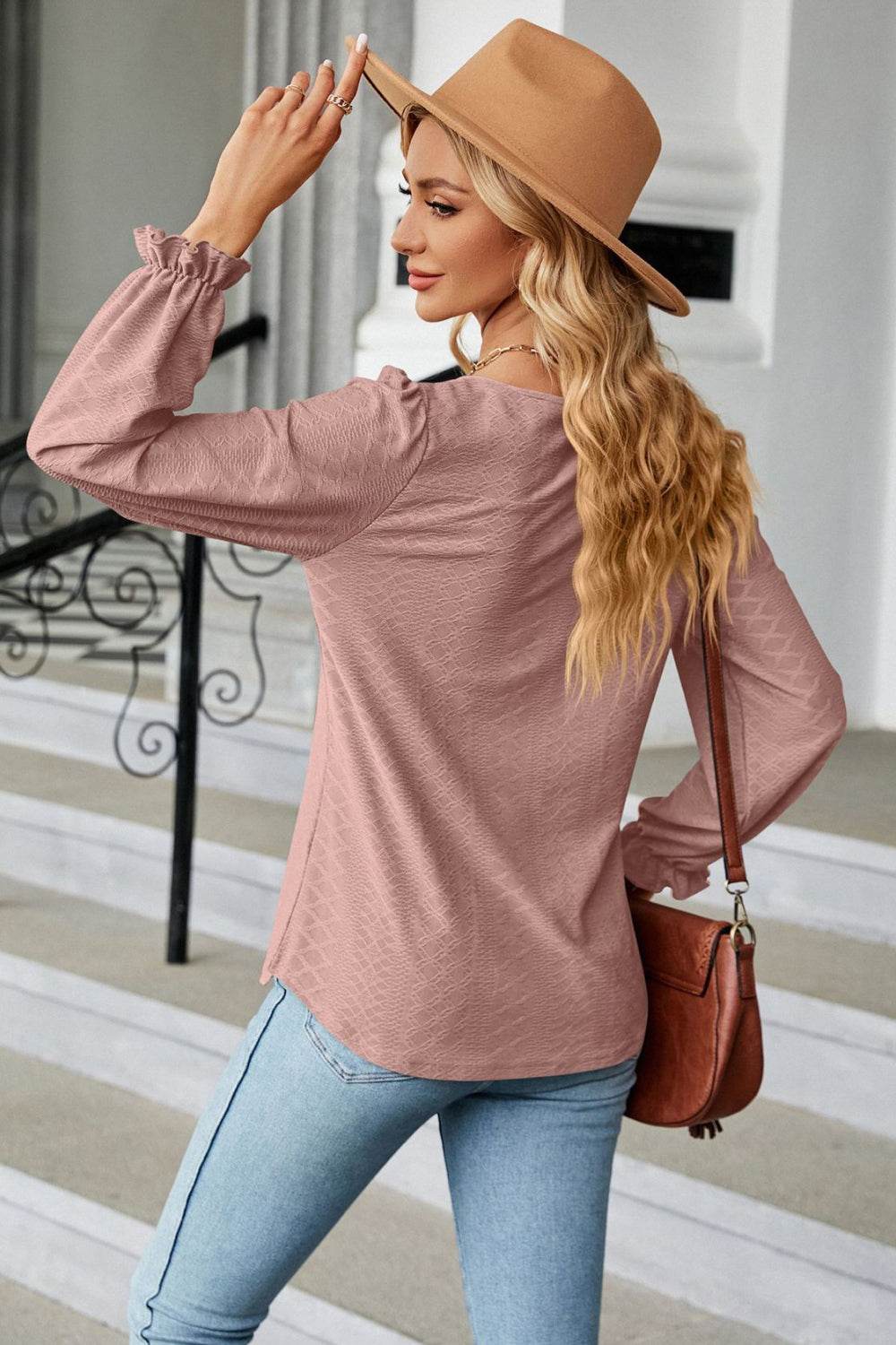 Round Neck Flounce Sleeve Blouse Trendsi 531a470845b145119a81d5ee63e49df1-Max
