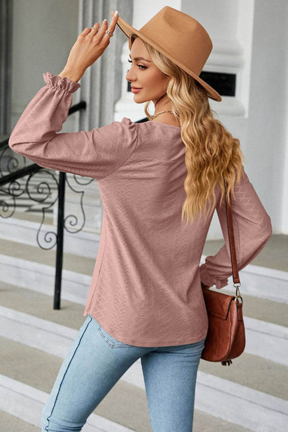 Round Neck Flounce Sleeve Blouse Trendsi 531a470845b145119a81d5ee63e49df1-Max