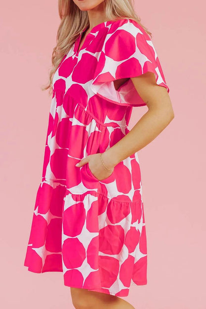 Contrast Notched Flutter Sleeve Dress Trendsi 532515b7-f1e7-4b5d-924b-d54bbce1dd9b-Max-Origin