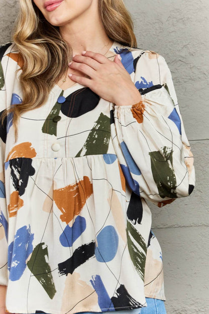 Hailey & Co Wishful Thinking Multi Colored Printed Blouse Trendsi 5339cedc24ba405992a28ce90e47bce0-Max