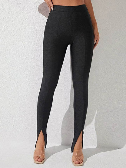High Waist Slit Skinny Pants Black Trendsi 534a42ec276745578157c8049e6cd268-Max